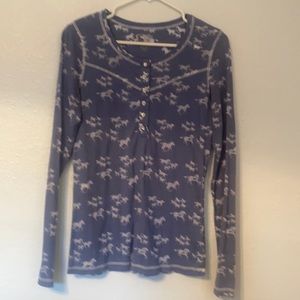 Woman’s Roper brand “horse” long sleeve shirt, size large.